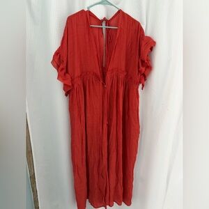 Red Ruffled Maxi Dress